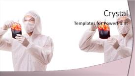  Presentation with sample - Presentation theme having epidemiologist with blood sample isolated background and a  colored foreground