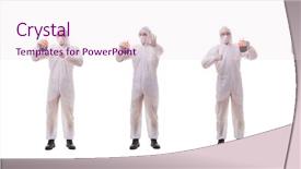  Presentation with white blood cell - Cool new presentation theme with epidemiologist with blood sample isolated backdrop and a  colored foreground