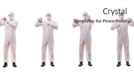  Presentation with white blood cell - Amazing theme having epidemiologist with blood sample isolated backdrop and a white colored foreground