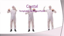  Presentation with white blood cell - Beautiful slides featuring epidemiologist with blood sample isolated backdrop and a sky blue colored foreground