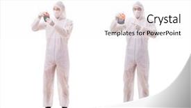  Presentation with white blood cell - Cool new presentation theme with epidemiologist with blood sample isolated backdrop and a white colored foreground