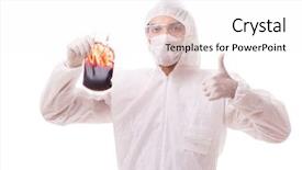  Presentation with blood - Slides having epidemiologists - epidemiologist with blood sample isolated background and a  colored foreground