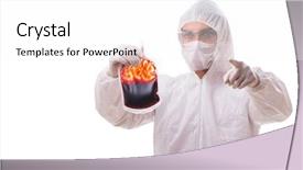  Presentation with white blood cell - Presentation theme with epidemiologists - epidemiologist with blood sample isolated background and a  colored foreground