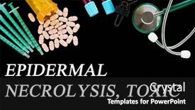  Presentation with toxic - PPT theme featuring epidermal-necrolysis-toxic-text background and a dark gray colored foreground