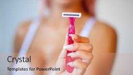  Presentation with hair care - Beautiful slide deck featuring epilation hair removal with ergonomic backdrop and a coral colored foreground