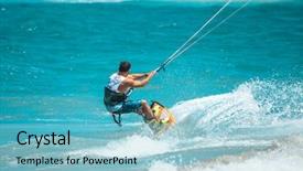  Presentation with ship boat and sea - PPT theme enhanced with epinephrine - kitesurfing the young man is background and a light blue colored foreground