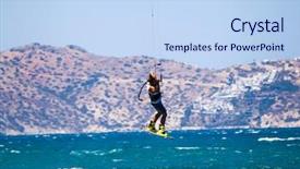  Presentation with flying - Slide set with epinephrine - kitesurfing the young man is background and a light blue colored foreground