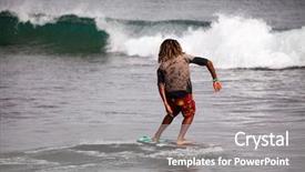  Presentation with ocean waves - Slide deck with epinephrine - surfing a young man slides background and a gray colored foreground