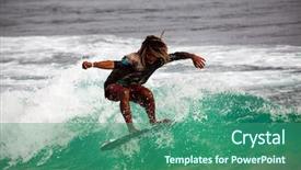  Presentation with ocean waves - Colorful PPT theme enhanced with epinephrine - surfing a young man slides backdrop and a ocean colored foreground