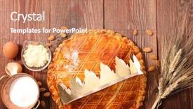  Presentation with traitements des eaux - Theme having epiphany - galette des rois background and a coral colored foreground