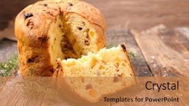  Presentation with italian - Beautiful presentation theme featuring epiphany - panettone italian christmas cake backdrop and a coral colored foreground