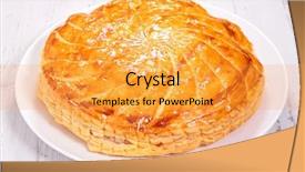  Presentation with cake - Presentation consisting of epiphany cake galette des rois background and a gold colored foreground