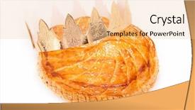  Presentation with banoffee pie cake on white - PPT layouts enhanced with epiphany cake isolated on white background and a  colored foreground