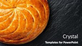  Presentation with cake - PPT layouts consisting of epiphany-cake-or-galette-des background and a black colored foreground