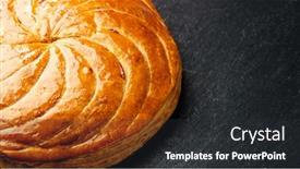  Presentation with slate - PPT theme having epiphany-cake-or-galette-des background and a dark gray colored foreground