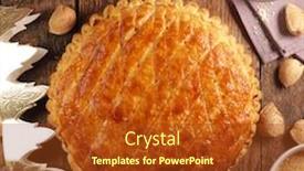  Presentation with crown - Colorful slide set enhanced with epiphany-cake-with-crown backdrop and a tawny brown colored foreground