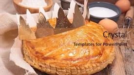  Presentation with cake - Amazing presentation design having epiphany cake backdrop and a gold colored foreground