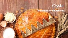  Presentation with cake grain and saint - Colorful PPT theme enhanced with epiphany cake backdrop and a coral colored foreground