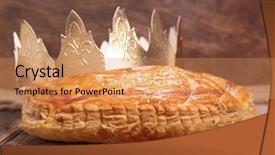  Presentation with mini birthday cake celebration - Presentation theme consisting of epiphany cake background and a coral colored foreground