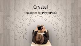  Presentation with office chair - Presentation with epistel - letters with writer using tablet background and a  colored foreground