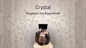  Presentation with writing education female writer - Amazing presentation theme having epistel - letters with writer using tablet backdrop and a  colored foreground