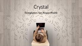  Presentation with writing education female writer - PPT layouts featuring epistel - letters with writer using tablet background and a  colored foreground