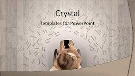  Presentation with writing education female writer - Slide set having epistel - letters with writer using tablet background and a lemonade colored foreground