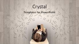  Presentation with writing education female writer - Amazing slide set having epistel - letters with writer using tablet backdrop and a lemonade colored foreground