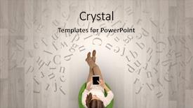  Presentation with writing education female writer - Beautiful presentation theme featuring epistel - letters with writer using tablet backdrop and a lemonade colored foreground