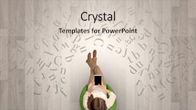  Presentation with office chair - Presentation theme featuring epistel - letters with writer using tablet background and a lemonade colored foreground