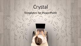  Presentation with writing education female writer - Cool new theme with epistel - letters with writer using tablet backdrop and a lemonade colored foreground