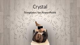  Presentation with writing education female writer - Slide set featuring epistel - letters with writer using tablet background and a lemonade colored foreground