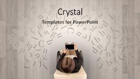  Presentation with office chair - Theme featuring epistel - letters with writer using tablet background and a lemonade colored foreground