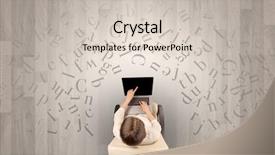  Presentation with office chair - Colorful theme enhanced with epistel - letters with writer using tablet backdrop and a lemonade colored foreground