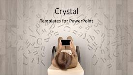  Presentation with office chair - Slides with epistel - letters with writer using tablet background and a lemonade colored foreground