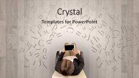  Presentation with office chair - Theme having epistel - letters with writer using tablet background and a lemonade colored foreground