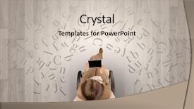  Presentation with office chair - Presentation design consisting of epistel - letters with writer using tablet background and a lemonade colored foreground