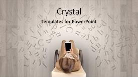  Presentation with office chair - Beautiful presentation theme featuring epistel - letters with writer using tablet backdrop and a lemonade colored foreground