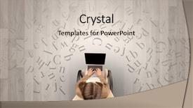  Presentation with writing education female writer - Slide set with epistel - letters with writer using tablet background and a lemonade colored foreground