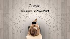  Presentation with office chair - Cool new slides with epistel - letters with writer using tablet backdrop and a  colored foreground