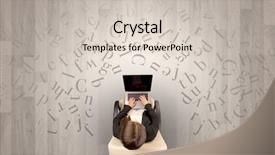  Presentation with office chair - PPT layouts featuring epistel - letters with writer using tablet background and a  colored foreground