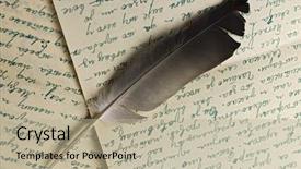  Presentation with old letter - Slides consisting of epistel - quill over old letter background and a  colored foreground