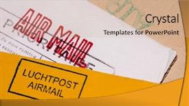  Presentation with stamps - Cool new slides with epistel - several envelopes with stamps close backdrop and a coral colored foreground