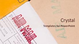  Presentation with stamps - Presentation design featuring epistel - several envelopes with stamps close background and a lemonade colored foreground