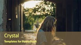  Presentation with magic sunset rays - Presentation theme enhanced with epoca romanticismo - red-haired young girl background and a  colored foreground