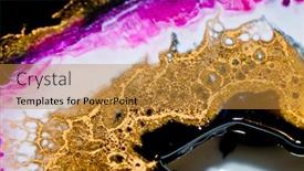  Presentation with abstract art - PPT layouts consisting of epoxy-resin-art-abstract-composition background and a gold colored foreground