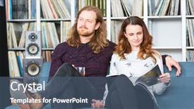  Presentation with theripist couch - Slide set featuring eps - couple relaxing toghether background and a ocean colored foreground