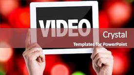  Presentation with video background - Presentation consisting of eps - tablet pc with text video background and a red colored foreground