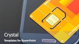 Presentation with phone - Colorful presentation theme enhanced with eps - yellow sim card backdrop and a dark gray colored foreground