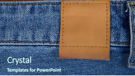  Presentation with jeans - PPT layouts with eps10 - jeans texture with leather label-white background and a ocean colored foreground